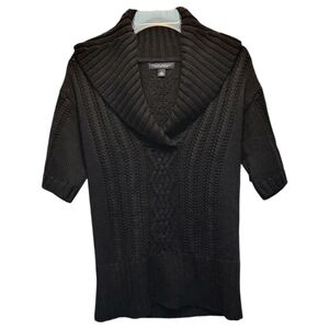 Banana Republic Black Extra Fine Merino Wool Shawl Neck Sweater - Size XS